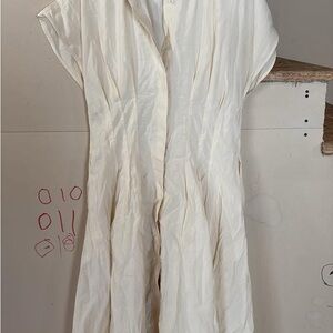 COS Cream Button-Up Dress